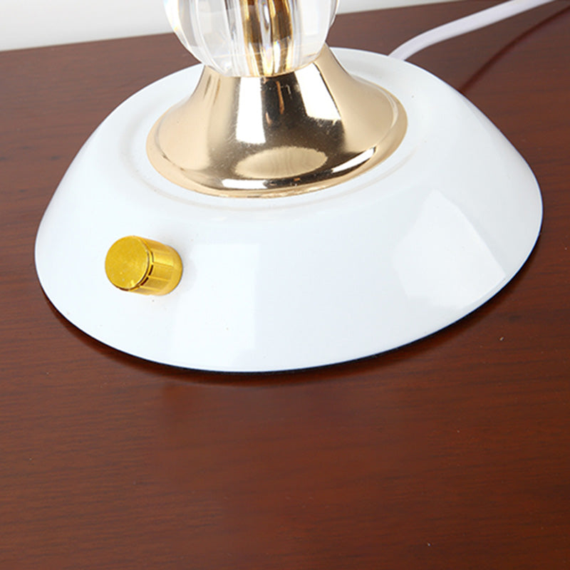 Lampada da tavolo a cupola in stile minimalista in vetro smerigliato per soggiorno singolo, lampada da notte in bianco