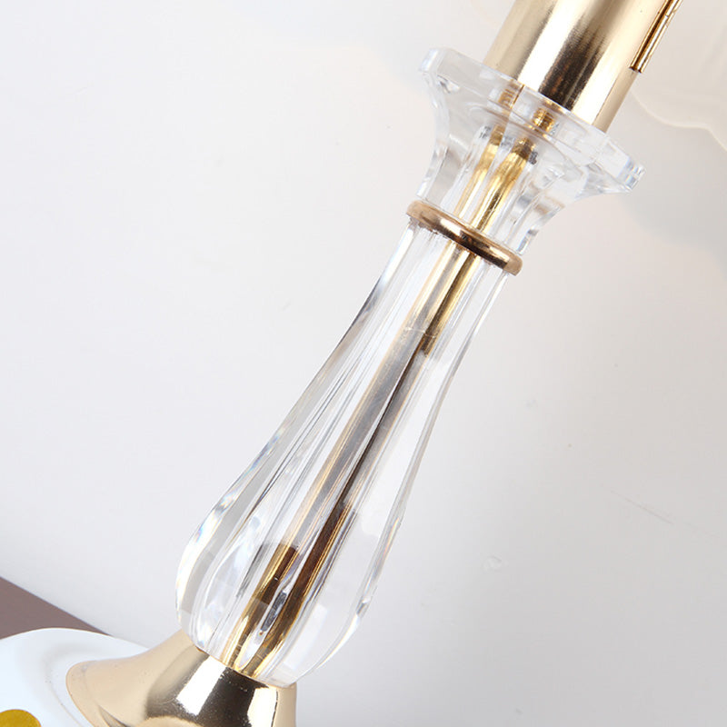 Lampada da tavolo a cupola in stile minimalista in vetro smerigliato per soggiorno singolo, lampada da notte in bianco