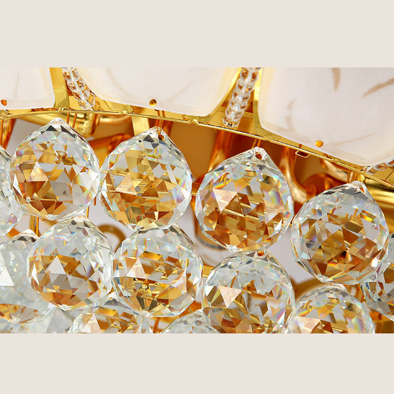 Fleur cristal encastré plafonnier style moderne or encastré luminaire