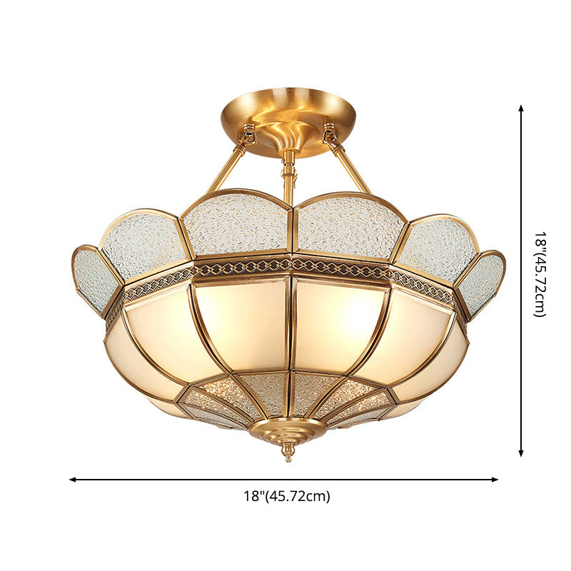 Lámpara montada en el techo Gold Schoolhouse Dormitorio de vidrio clásico cerca de la luz del techo