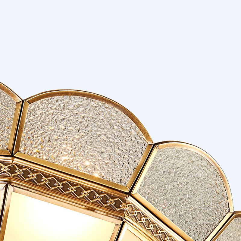 Lámpara montada en el techo Gold Schoolhouse Dormitorio de vidrio clásico cerca de la luz del techo