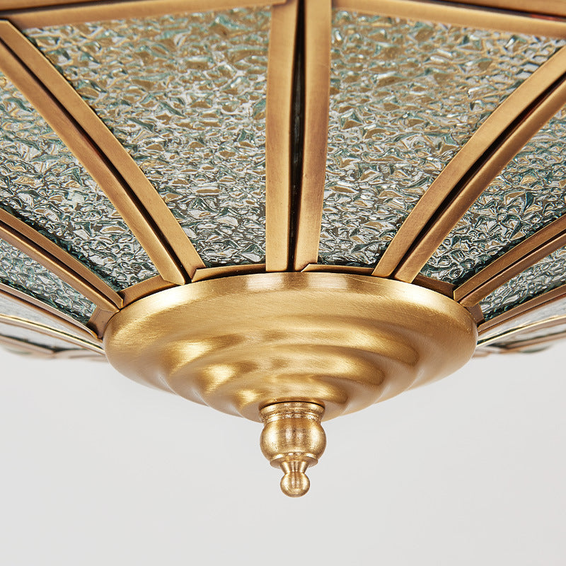 Lámpara montada en el techo Gold Schoolhouse Dormitorio de vidrio clásico cerca de la luz del techo