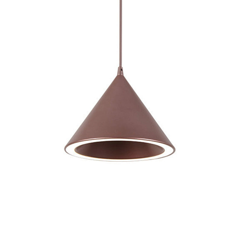 Light Aibture a ciondolo a led in stile Nordico cono con l'ombra metallica con tonalità metallica