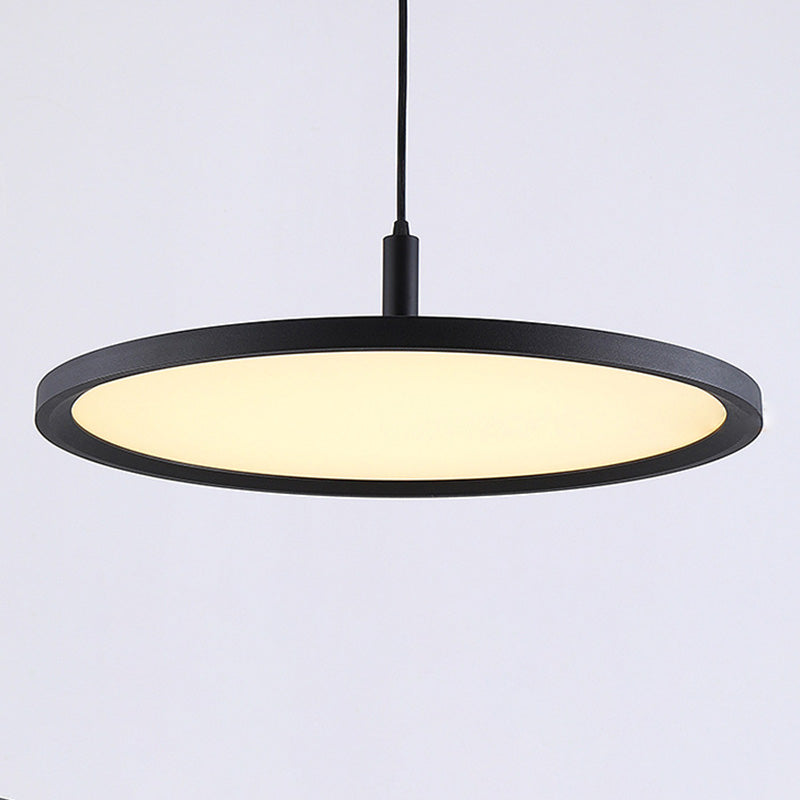 Metal Circle Pendant Ceiling Light Minimalist Style LED Black Ceiling Pendant Light