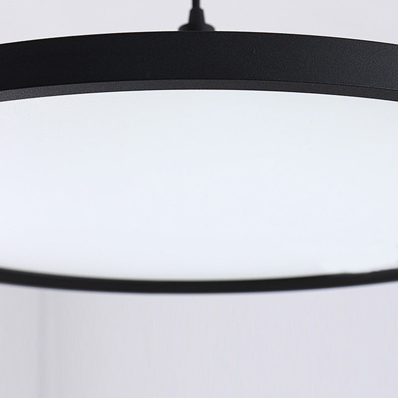 Metal Circle Pendant Ceiling Light Minimalist Style LED Black Ceiling Pendant Light