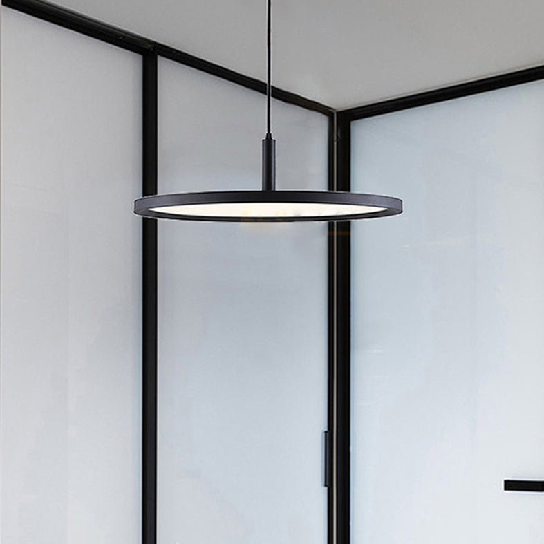 Metal Circle Pendant Ceiling Light Minimalist Style LED Black Ceiling Pendant Light