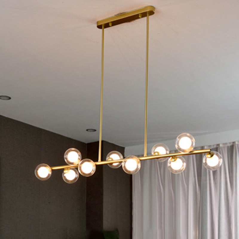 Gold Bubbles Island Luz colgante Simplicidad estilo lámpara de lámpara de vidrio