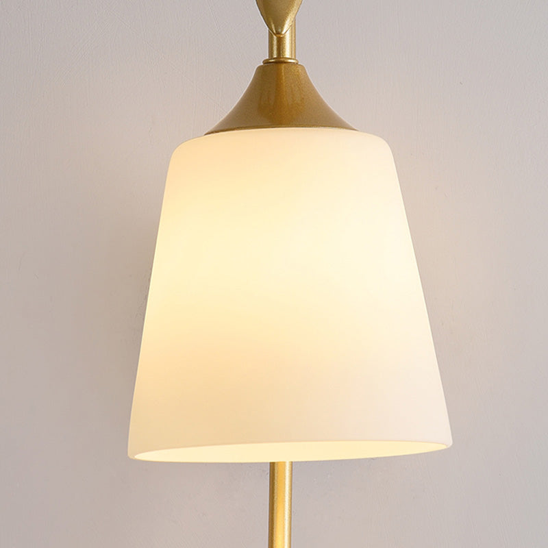 Conical Glass Wall Sconce Lighting Simplicity Style Wall Light Sconce for Bedroom