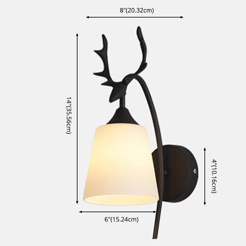 Conical Glass Wall Sconce Lighting Simplicity Style Wall Light Sconce for Bedroom