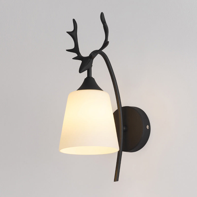 Conical Glass Wall Sconce Lighting Simplicity Style Wall Light Sconce for Bedroom