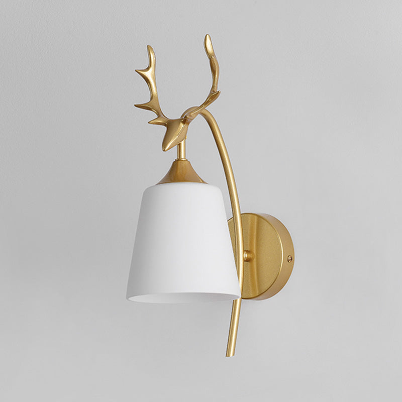 Conical Glass Wall Sconce Lighting Simplicity Style Wall Light Sconce for Bedroom