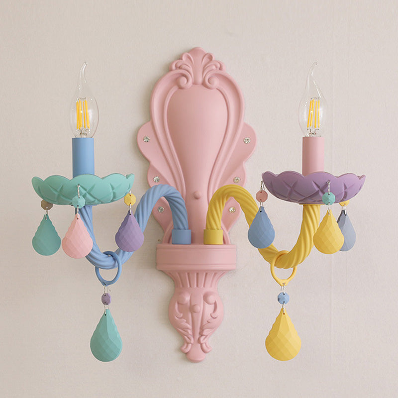 Metalen wandlampverlichting Macaron Multi-kleuren wandlamp van muur voor slaapkamer