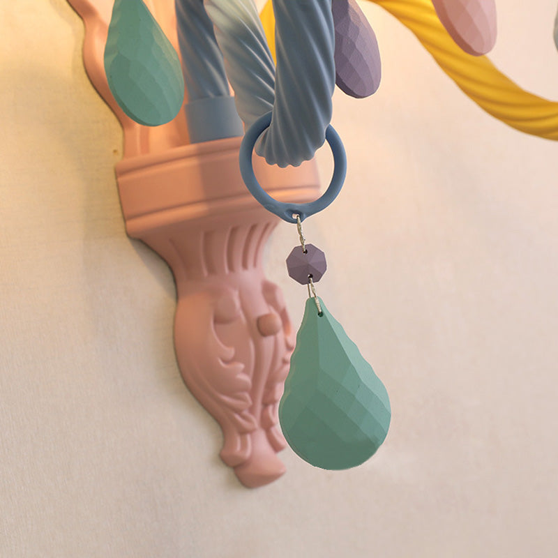 Metal Wall Sconce Lighting Macaron Multi-Color Wall Light Fixture for Bedroom