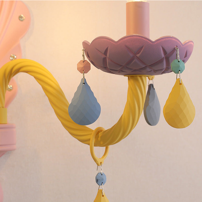 Metal Wall Sconce Lighting Macaron Multi-Color Wall Light Fixture for Bedroom