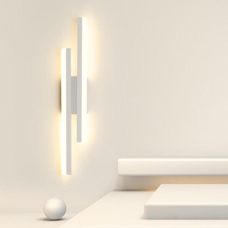 Shaded Bedroom Wall Sconce Lighting Metal LED Minimalism Sconce Light Fixture in White