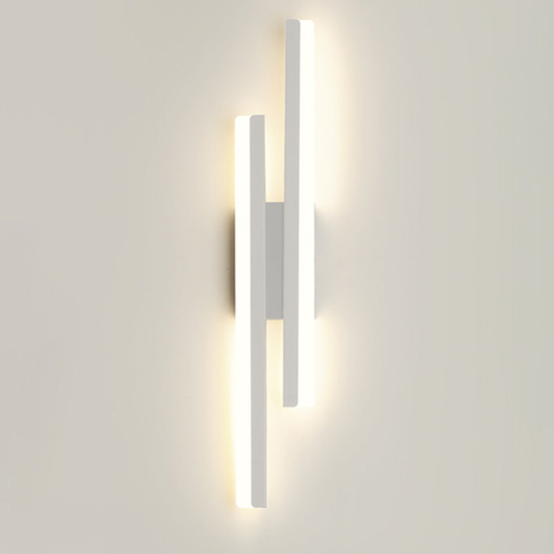 Shaded Bedroom Wall Sconce Lighting Metal LED Minimalism Sconce Light Fixture in White