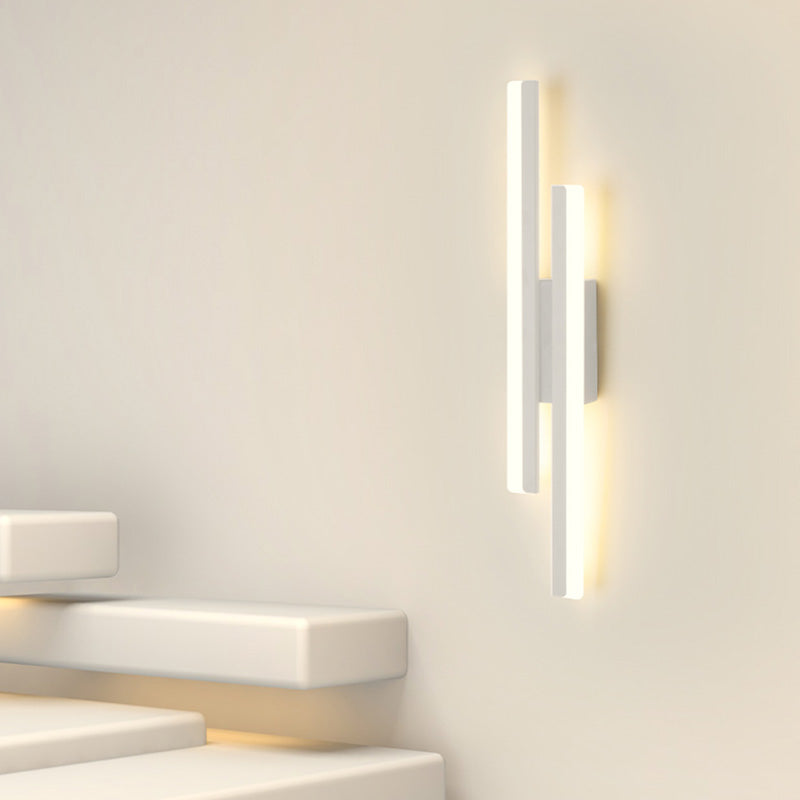 Shaded Bedroom Wall Sconce Lighting Metal LED Minimalism Sconce Light Fixture in White