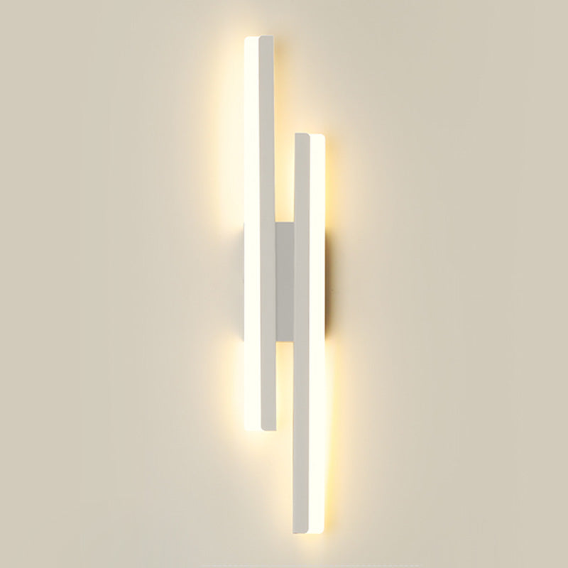 Shaded Bedroom Wall Sconce Lighting Metal LED Minimalism Sconce Light Fixture in White
