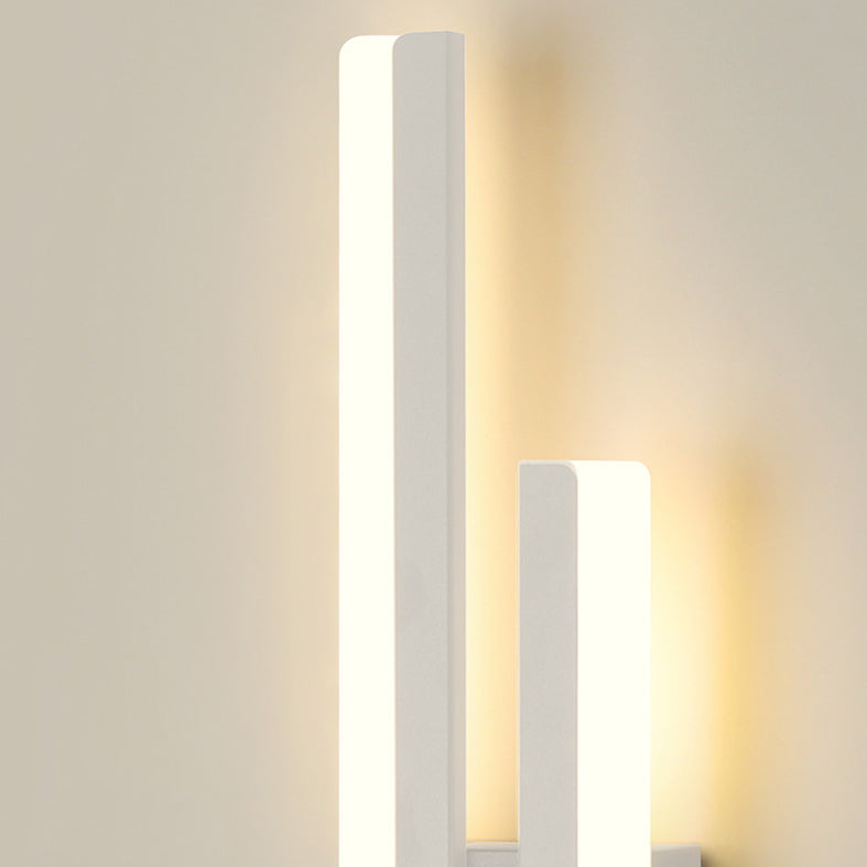 Shaded Bedroom Wall Sconce Lighting Metal LED Minimalism Sconce Light Fixture in White