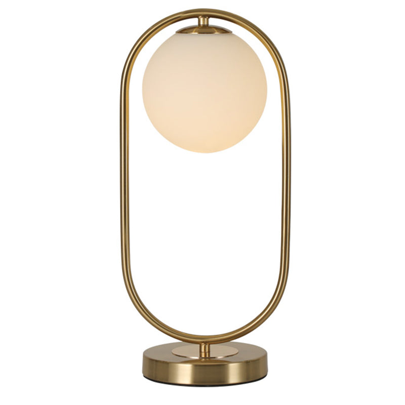 Milk Glass Spherical Night Stand Light Nordic 1 Head Table Light for Bedroom
