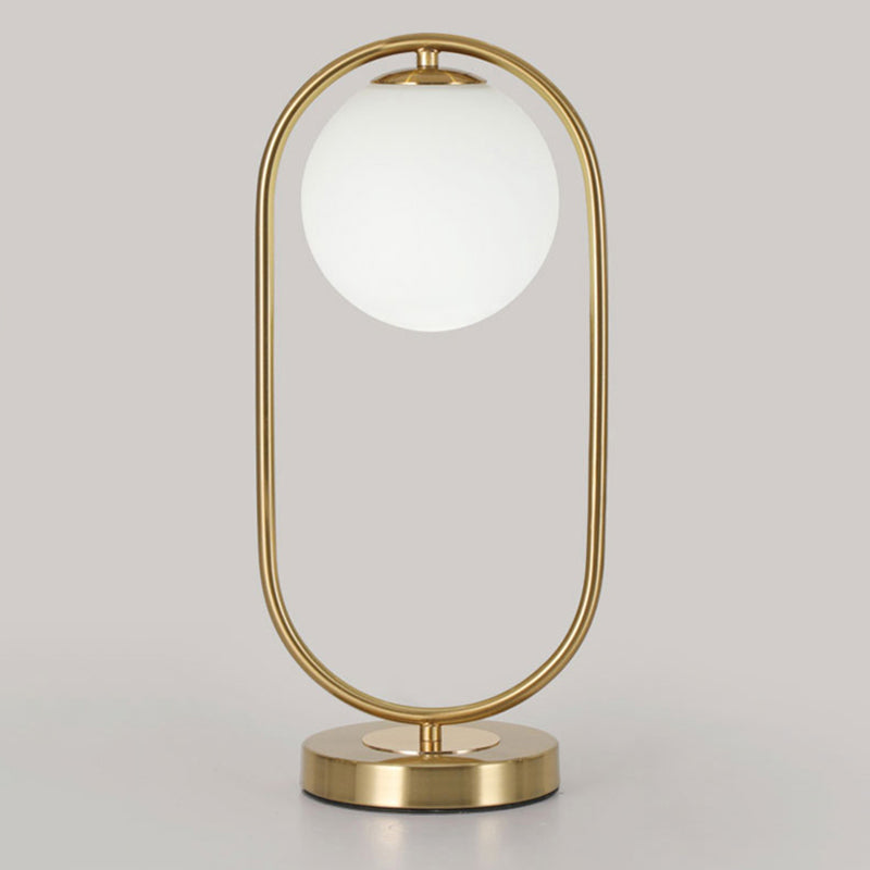 Milk Glass Spherical Night Stand Light Nordic 1 Head Table Light for Bedroom