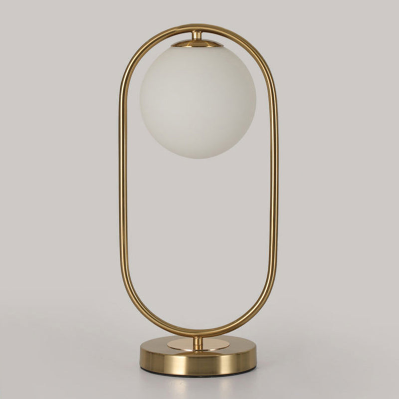 Milk Glass Spherical Night Stand Light Nordic 1 Head Table Light for Bedroom