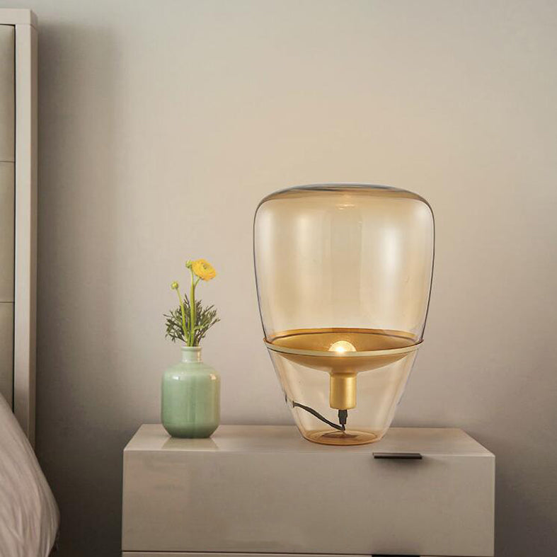 Nordic Creative Conical Tischlampe Glass Ein-Bulb-Schlafzimmer Nachtlicht