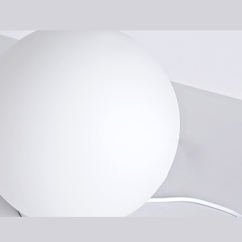 Global White Glass Table Light Minimalist Neuheit 1 Kopf Nachttisch Lampe