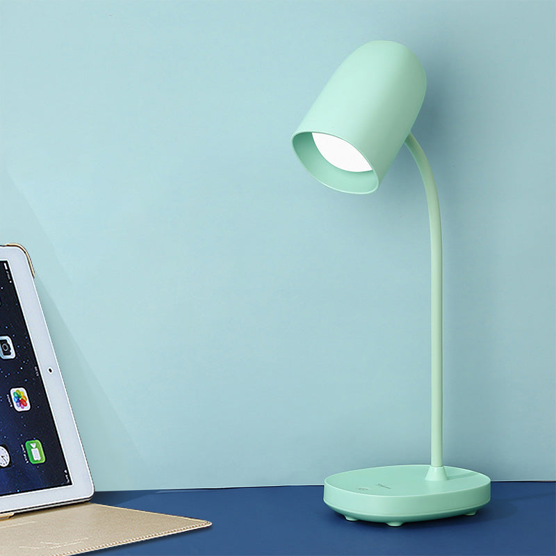 Lámpara de estudio de tono de cúpula alargada Macaron Plástica para niños Ligera de mesa LED