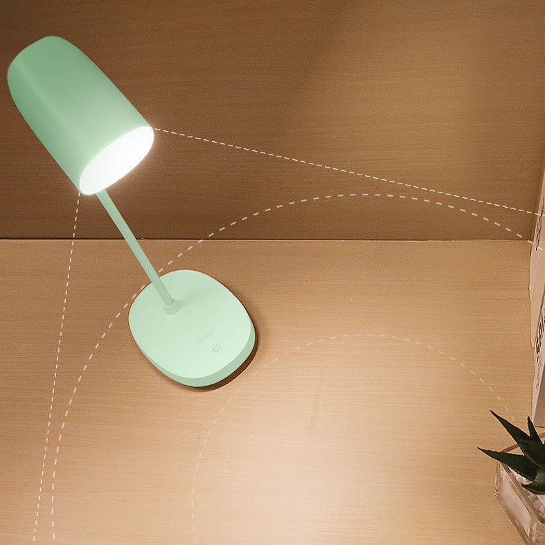 Lámpara de estudio de tono de cúpula alargada Macaron Plástica para niños Ligera de mesa LED