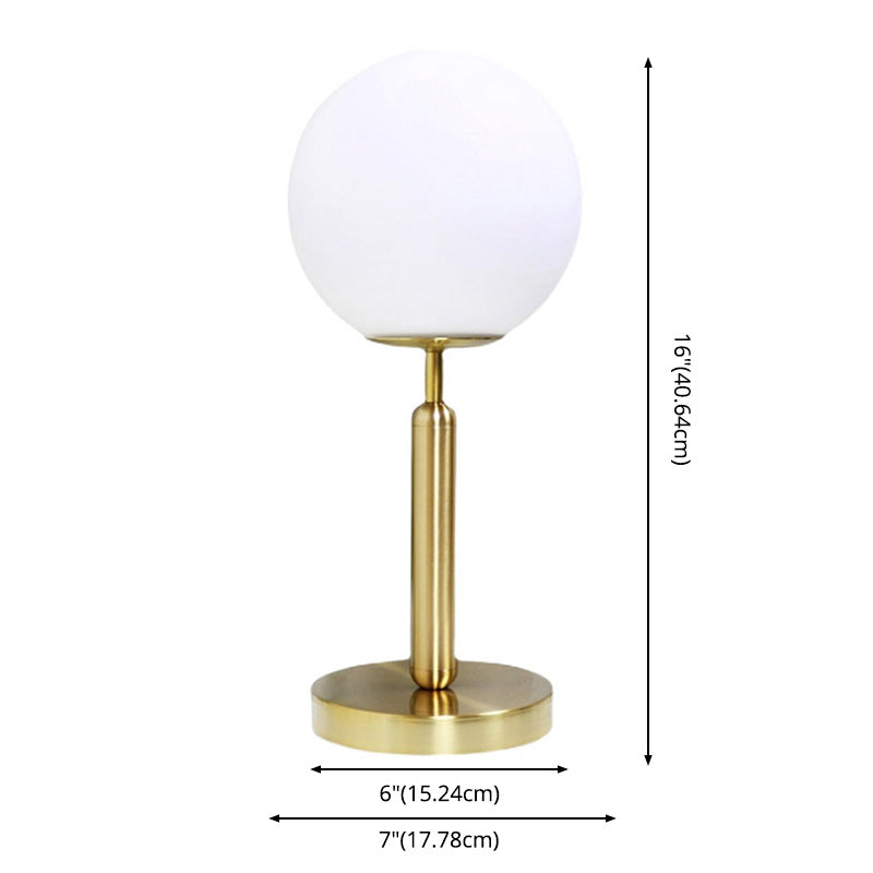 Global Bedside Night Light Opaline Glass 1 Bulb Minimalist Table Light