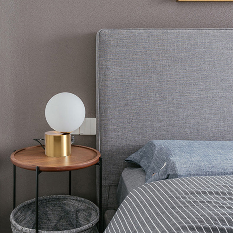 Ultra-modern Simplicity Globe Table Lamp White Glass Nightstand Lamp for Bedroom