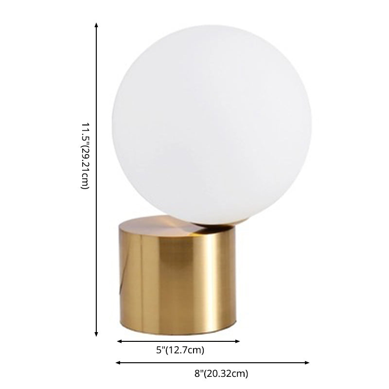 Ultra-modern Simplicity Globe Table Lamp White Glass Nightstand Lamp for Bedroom