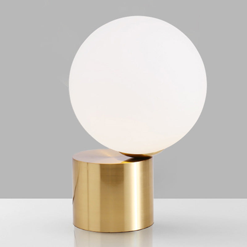 Ultra-modern Simplicity Globe Table Lamp White Glass Nightstand Lamp for Bedroom
