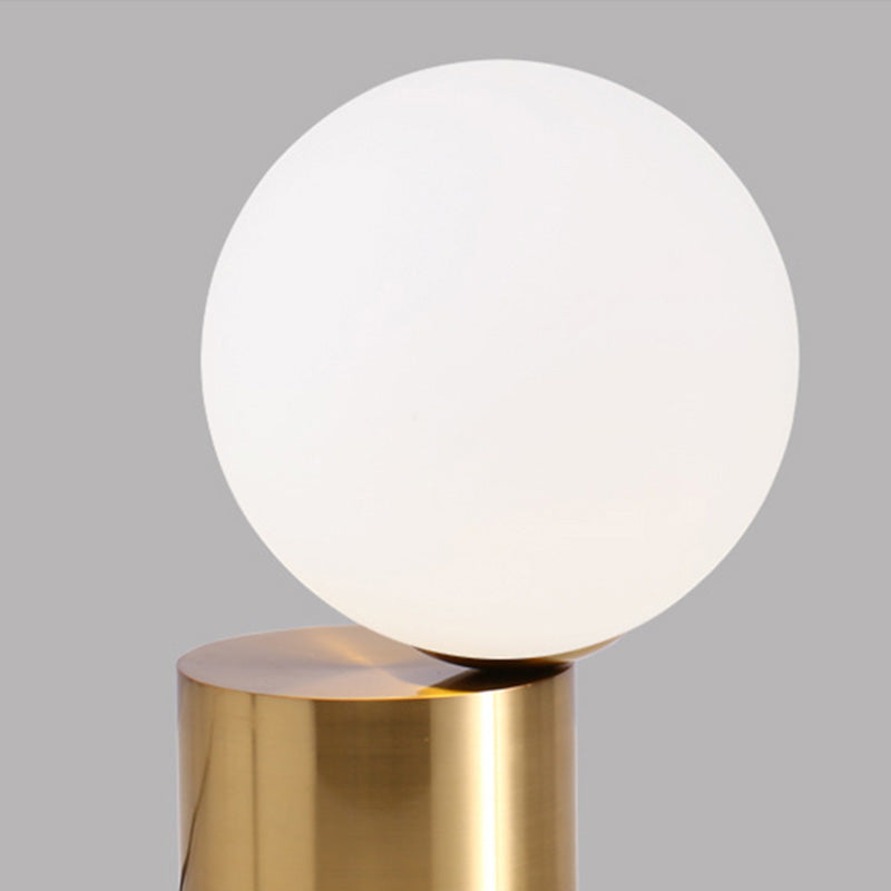 Ultra-modern Simplicity Globe Table Lamp White Glass Nightstand Lamp for Bedroom