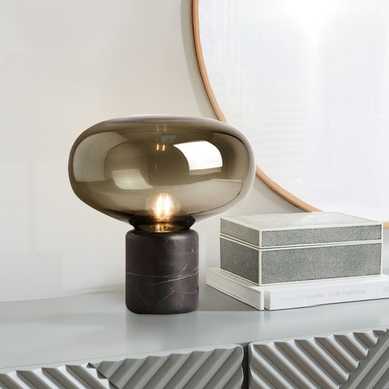 Ultra-modern Simplicity Oval Table Lamp Glass Nightstand Lamp for Bedroom