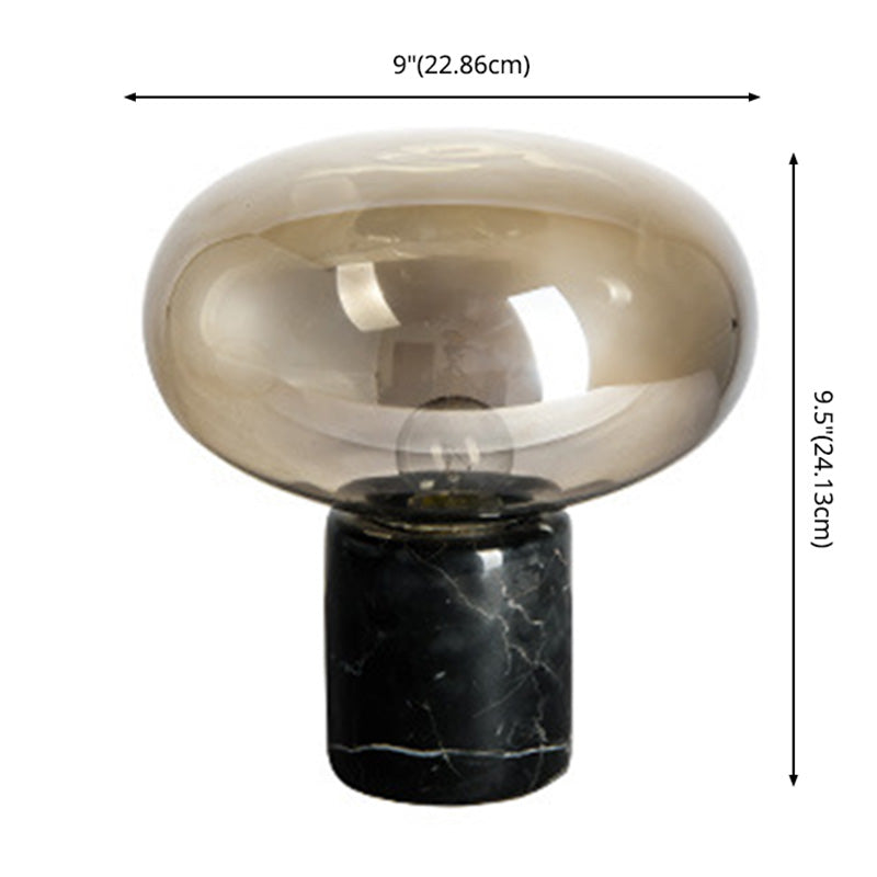 Ultra-modern Simplicity Oval Table Lamp Glass Nightstand Lamp for Bedroom