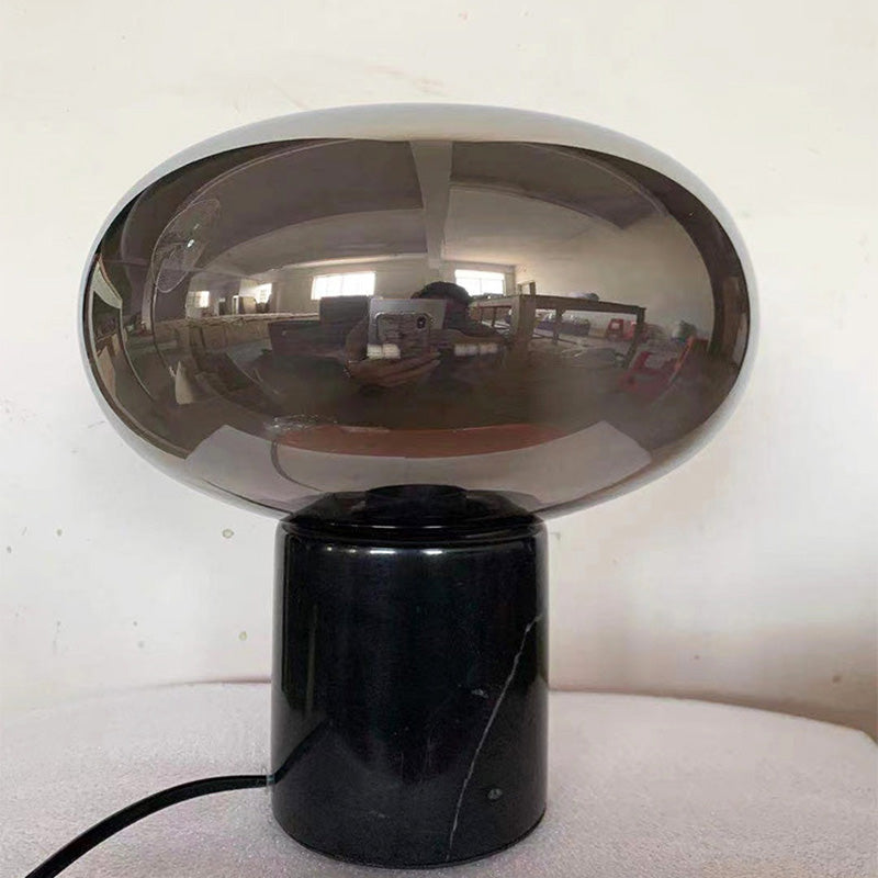 Ultra-modern Simplicity Oval Table Lamp Glass Nightstand Lamp for Bedroom