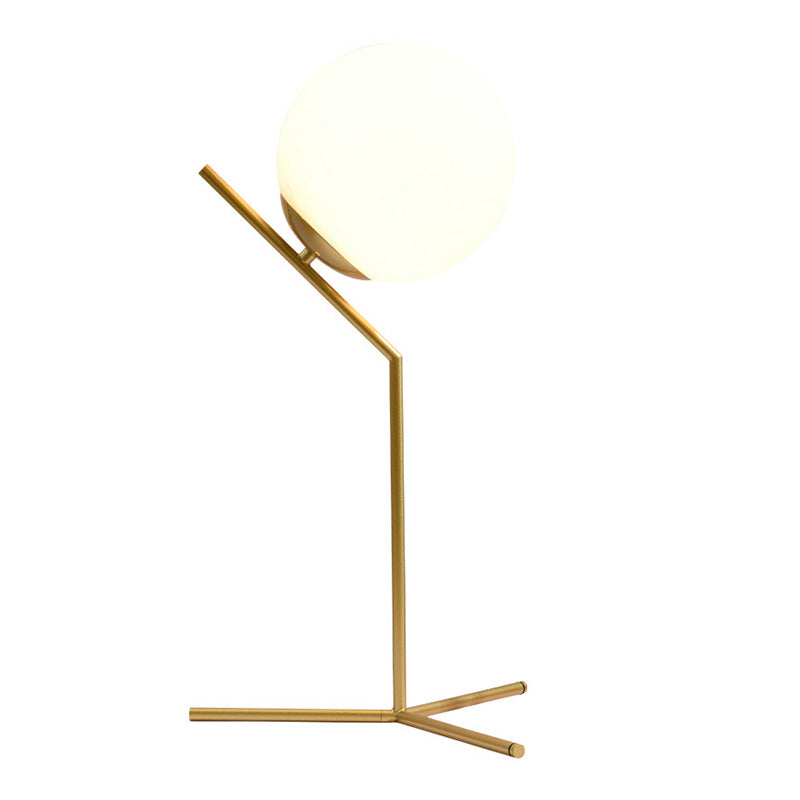 Ultra-modern Simplicity Globe Table Lamp White Glass Nightstand Lamp for Bedroom