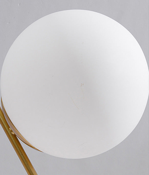Ultra-modern Simplicity Globe Table Lamp White Glass Nightstand Lamp for Bedroom