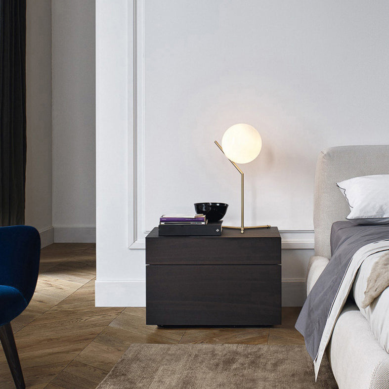 Ultra-modern Simplicity Globe Table Lamp White Glass Nightstand Lamp for Bedroom