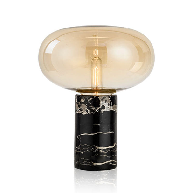 Ultra-modern Simplicity Oval Table Lamp Glass Nightstand Lamp for Bedroom
