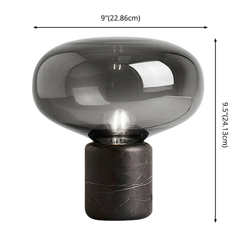 Ultra-modern Simplicity Oval Table Lamp Glass Nightstand Lamp for Bedroom