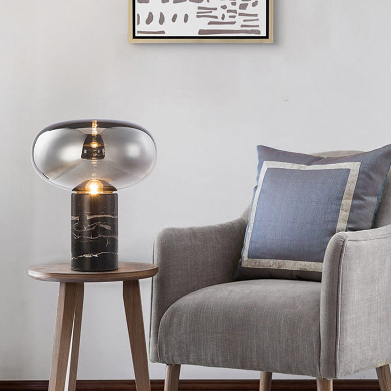 Ultra-modern Simplicity Oval Table Lamp Glass Nightstand Lamp for Bedroom