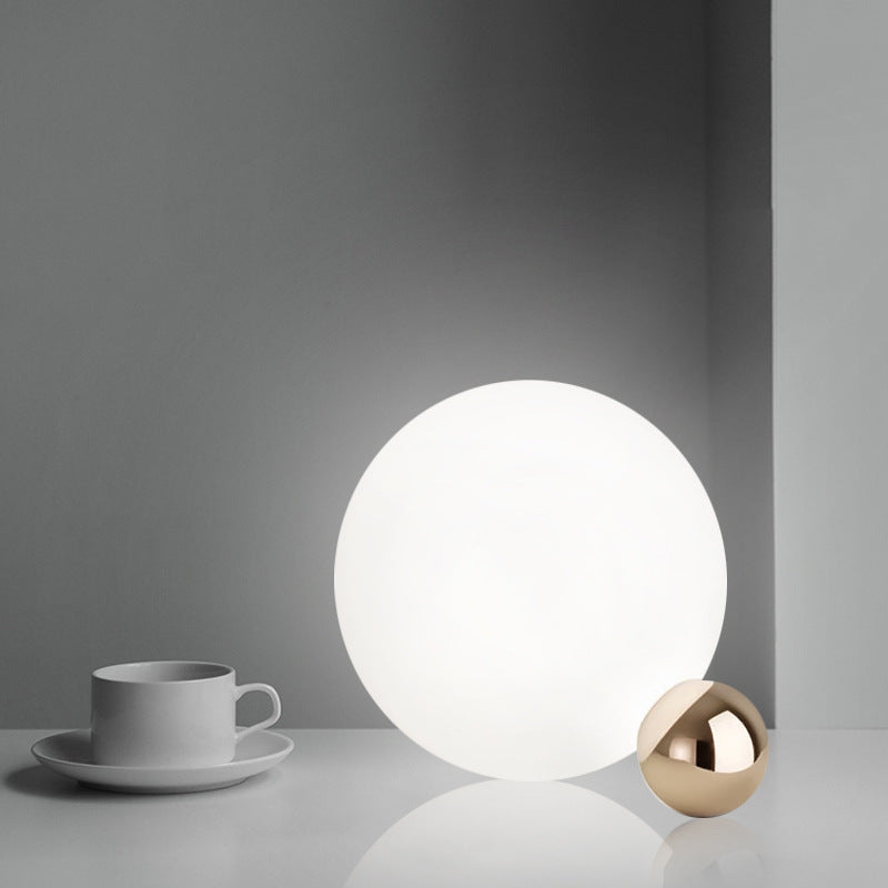 Ultra-modern Simplicity Globe Table Lamp White Glass Nightstand Lamp for Bedroom