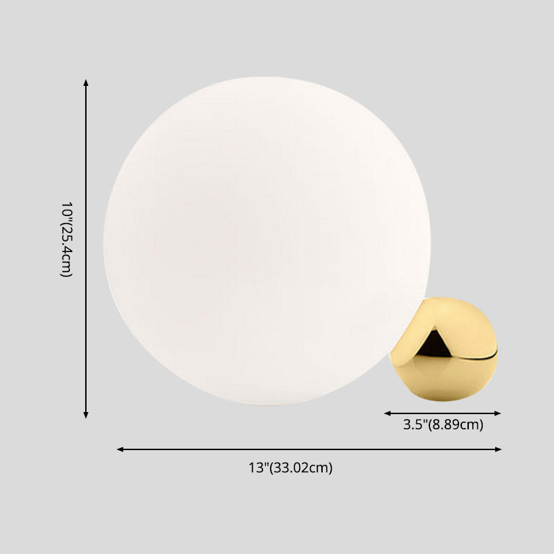 Ultra-modern Simplicity Globe Table Lamp White Glass Nightstand Lamp for Bedroom