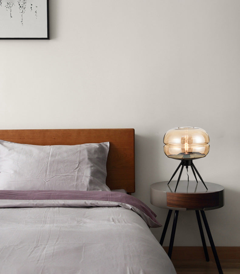 Lampada da comodino in vetro lampada da tavolo ultramoderna Semplicità per camera da letto