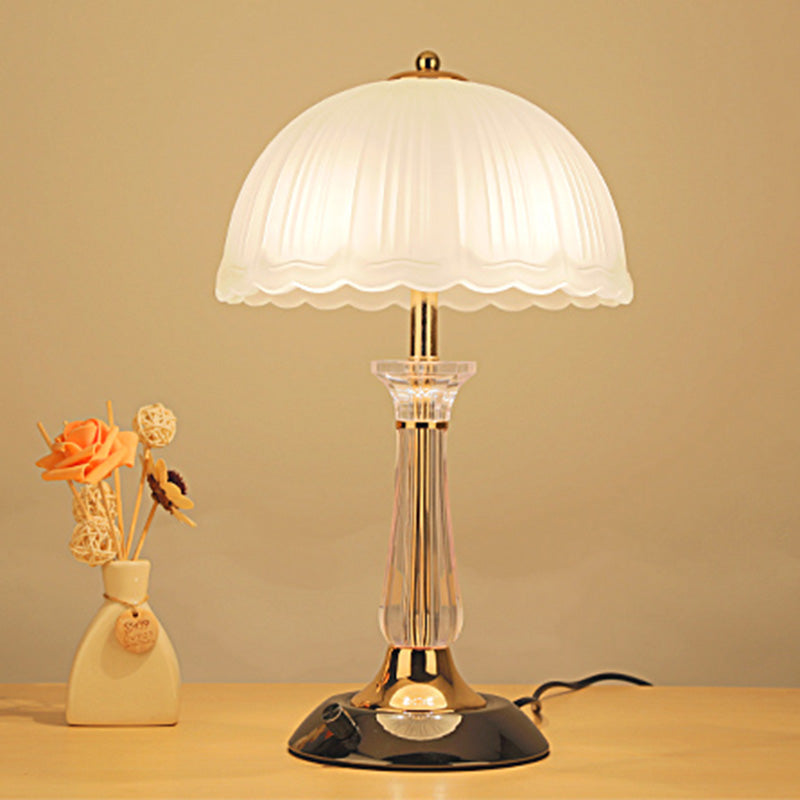 Ultra-moderne Einfachheit Domtisch Lampe weiße Glas Nachttisch-Lampe für Schlafzimmer