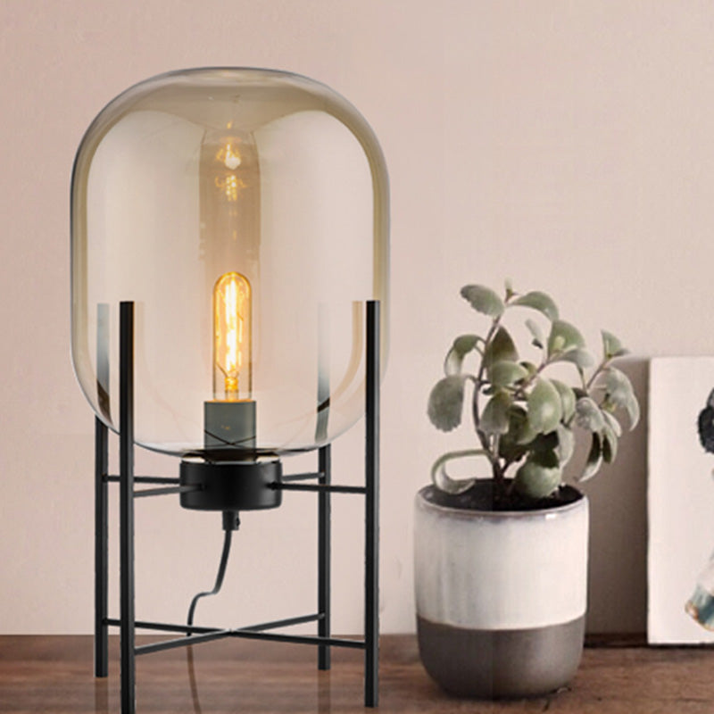 Ultramoderne eenvoud vat tafellamp glas nachtkastje lamp voor slaapkamer