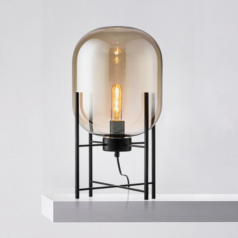 Ultramoderne eenvoud vat tafellamp glas nachtkastje lamp voor slaapkamer
